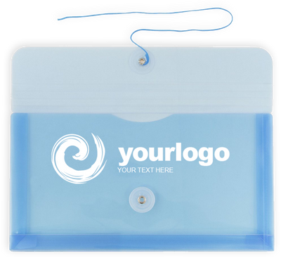 Blue #10 Business Plastic Envelopes (5 1/4 x 10) with Button & String