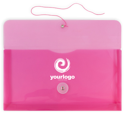 Fuchsia Pink #10 Business Plastic Envelopes (5 1/4 x 10) with Button & String