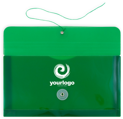 Green #10 Business Plastic Envelopes (5 1/4 x 10) with Button & String