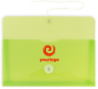 Lime Green #10 Business Plastic Envelopes (5 1/4 x 10) with Button & String