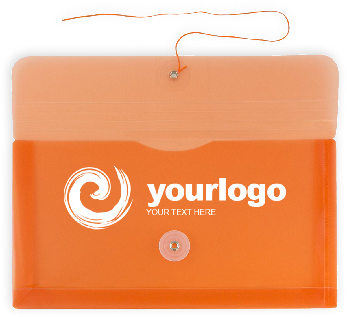 Orange #10 Business Plastic Envelopes (5 1/4 x 10) with Button & String