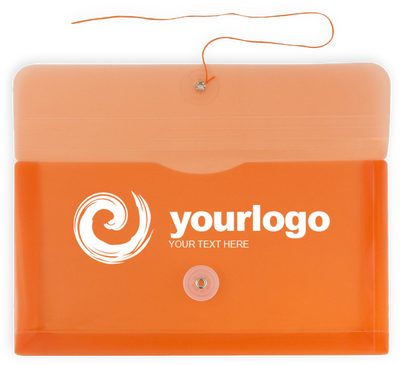 Orange #10 Business Plastic Envelopes (5 1/4 x 10) with Button & String