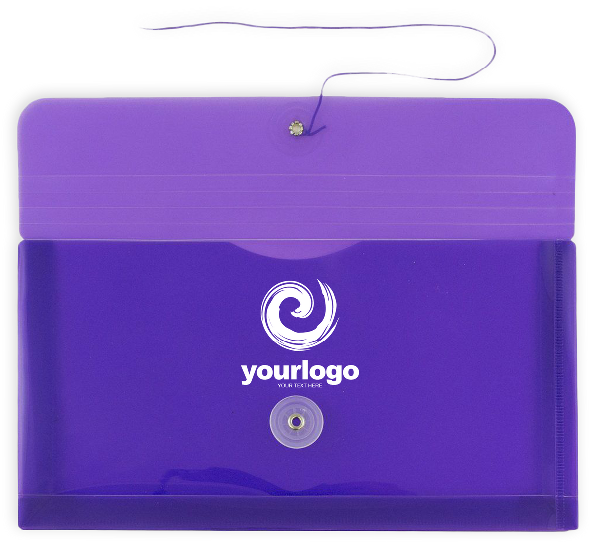 Purple #10 Business Plastic Envelopes (5 1/4 x 10) with Button & String