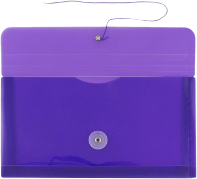 Purple #10 Business Plastic Envelopes (5 1/4 x 10) with Button & String