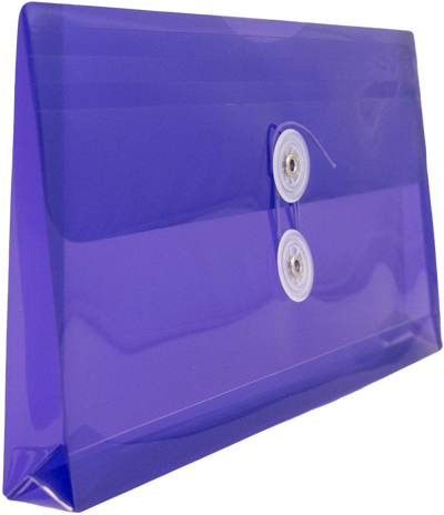 Purple #10 Business Plastic Envelopes (5 1/4 x 10) with Button & String