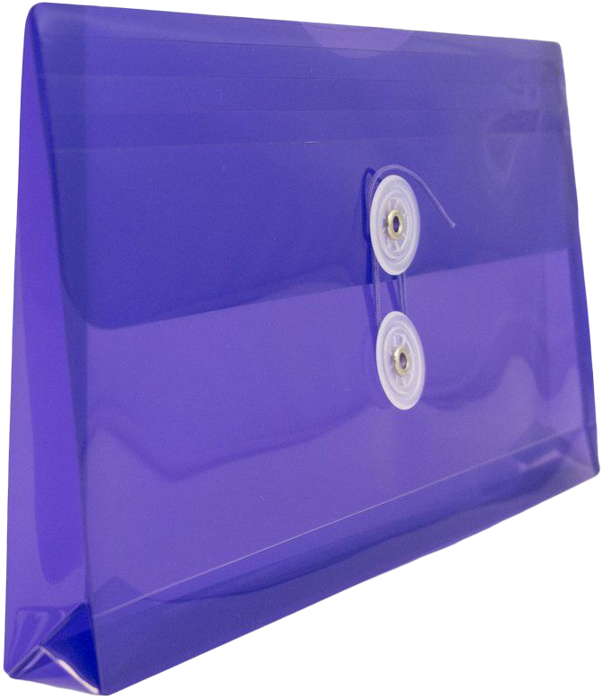 Purple #10 Business Plastic Envelopes (5 1/4 x 10) with Button & String