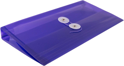 Purple #10 Business Plastic Envelopes (5 1/4 x 10) with Button & String