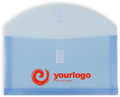 Blue #10 Business with 1" Expansion Plastic Envelopes (5 1/4 x 10) with Hook and Loop Closure