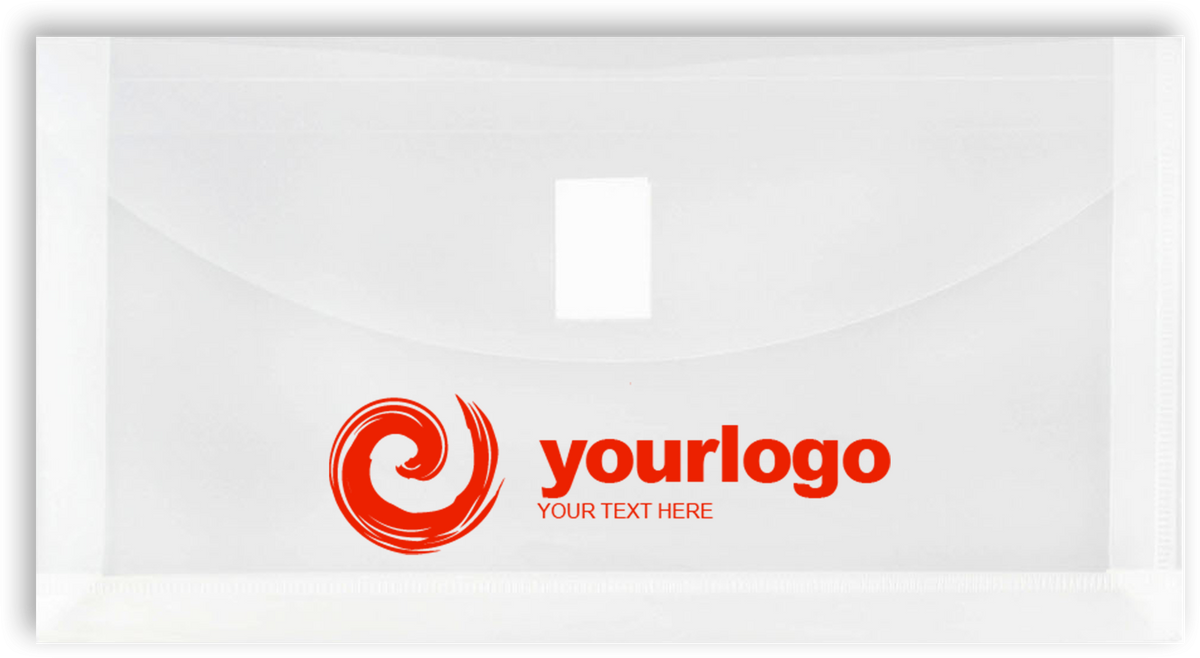Clear #10 Business with 1" Expansion Plastic Envelopes (5 1/4 x 10) with Hook and Loop Closure