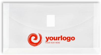 Clear #10 Business with 1" Expansion Plastic Envelopes (5 1/4 x 10) with Hook and Loop Closure