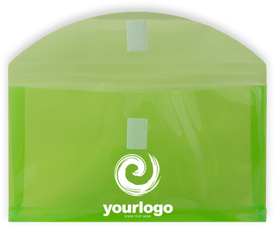 Lime Green #10 Business with 1" Expansion Plastic Envelopes (5 1/4 x 10) with Hook and Loop Closure