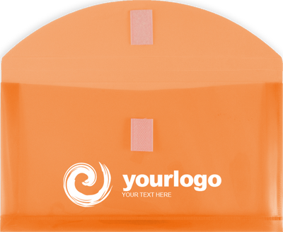 Orange #10 Business with 1" Expansion Plastic Envelopes (5 1/4 x 10) with Hook and Loop Closure