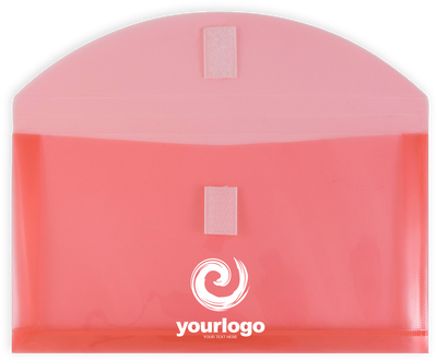 Red #10 Business with 1" Expansion Plastic Envelopes (5 1/4 x 10) with Hook and Loop Closure