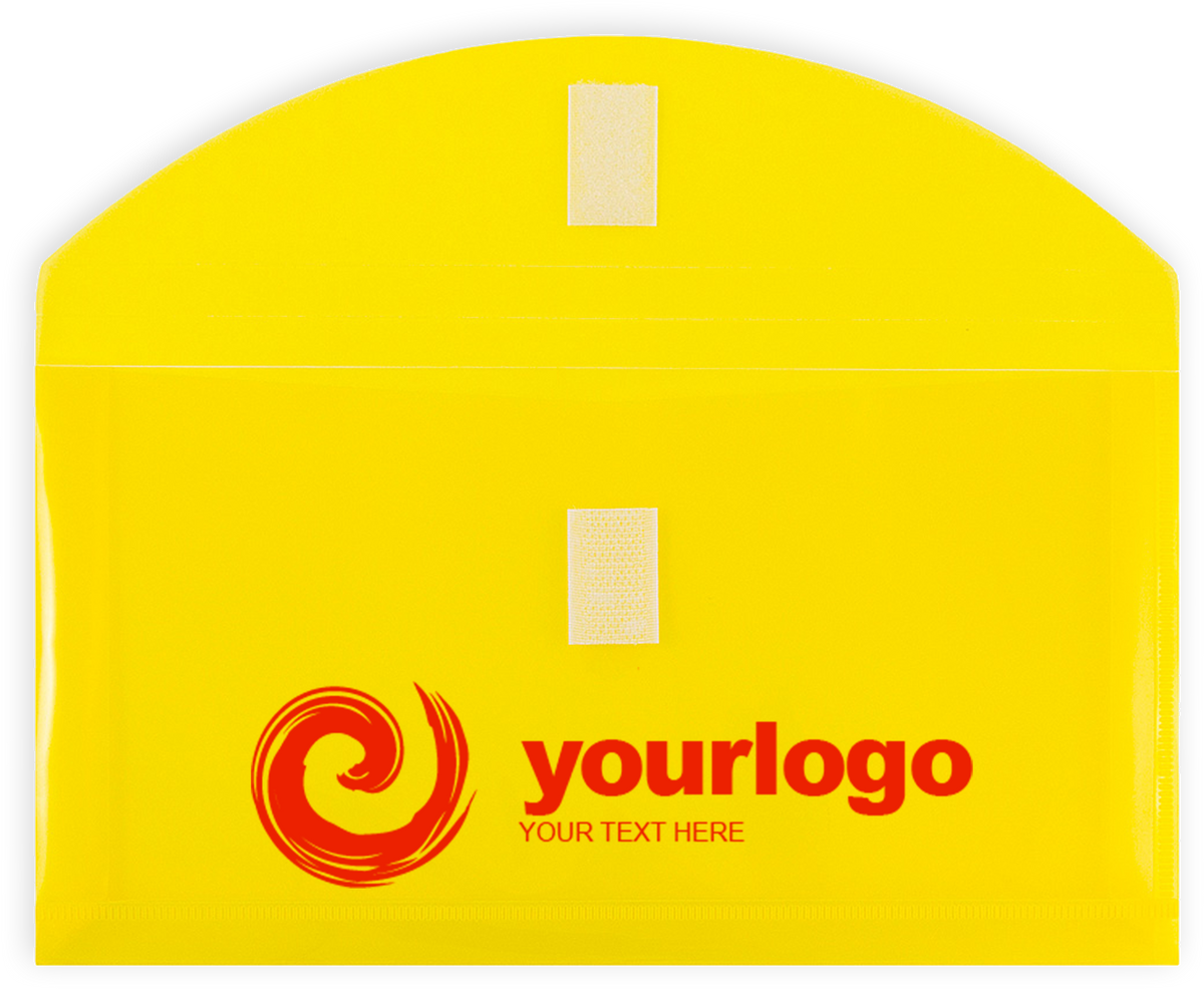 Yellow #10 Business with 1" Expansion Plastic Envelopes (5 1/4 x 10) with Hook and Loop Closure