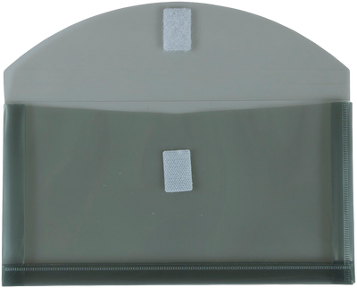 Smoke Gray #10 Business with 1" Expansion Plastic Envelopes (5 1/4 x 10) with Hook and Loop Closure