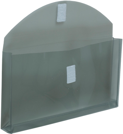 Smoke Gray #10 Business with 1" Expansion Plastic Envelopes (5 1/4 x 10) with Hook and Loop Closure