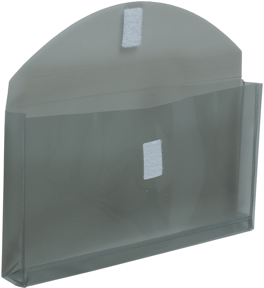 Smoke Gray #10 Business with 1" Expansion Plastic Envelopes (5 1/4 x 10) with Hook and Loop Closure