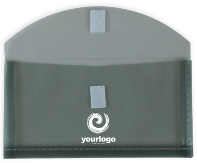 Smoke Gray #10 Business with 1" Expansion Plastic Envelopes (5 1/4 x 10) with Hook and Loop Closure