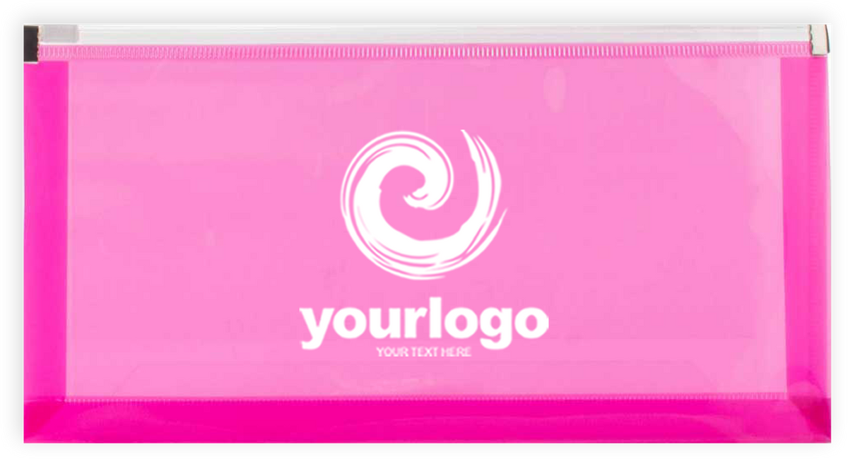 Fuchsia Pink #10 Business Plastic Envelopes (4 1/8 x 9 1/2) with Zip Closure