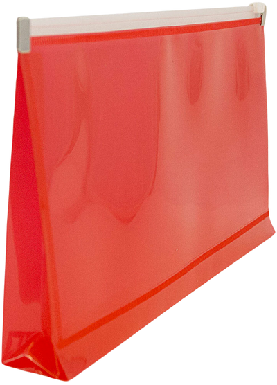 Red #10 Business Plastic Envelopes (4 1/8 x 9 1/2) with Zip Closure