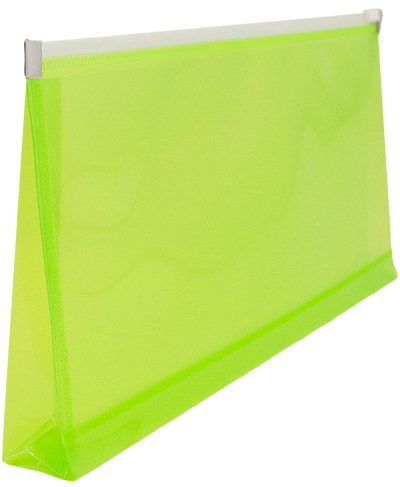 Lime Green #10 Business Plastic Envelopes (4 1/8 x 9 1/2 with Zip Closure