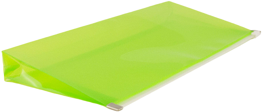Lime Green #10 Business Plastic Envelopes (4 1/8 x 9 1/2 with Zip Closure