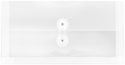 Clear #10 Business Plastic Envelopes (5 1/4 x 10) with Button & String