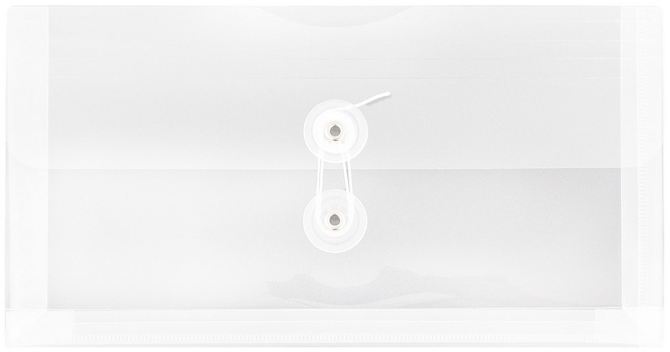 Clear #10 Business Plastic Envelopes (5 1/4 x 10) with Button & String