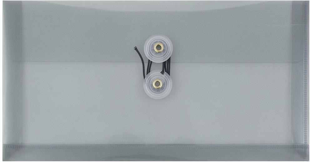 Smoke #10 Business Plastic Envelopes (5 1/4 x 10) with Button & String