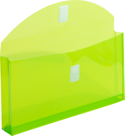 Assorted 5 1/4 x 10 Business Plastic 1" Expansion Envelopes with Hook and Loop Closure - 6 Pack