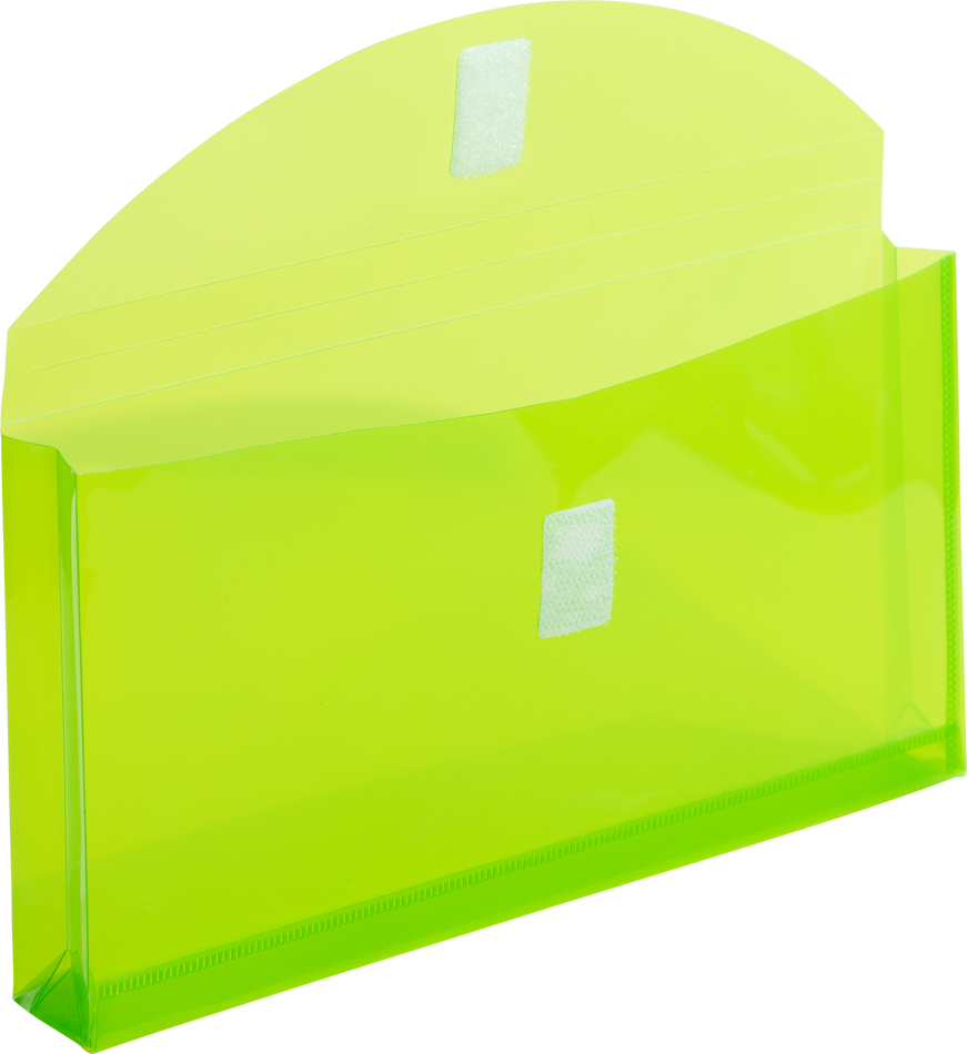 Assorted 5 1/4 x 10 Business Plastic 1" Expansion Envelopes with Hook and Loop Closure - 6 Pack