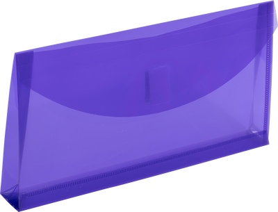 Assorted 5 1/4 x 10 Business Plastic 1" Expansion Envelopes with Hook and Loop Closure - 6 Pack