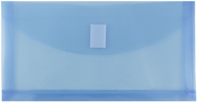 Blue #10 Business with 1" Expansion Plastic Envelopes (5 1/4 x 10) with Hook and Loop Closure
