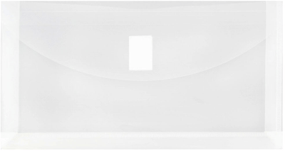 Clear #10 Business with 1" Expansion Plastic Envelopes (5 1/4 x 10) with Hook and Loop Closure