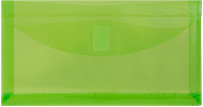 Lime Green #10 Business with 1" Expansion Plastic Envelopes (5 1/4 x 10) with Hook and Loop Closure