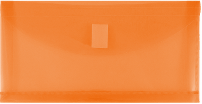 Orange #10 Business with 1" Expansion Plastic Envelopes (5 1/4 x 10) with Hook and Loop Closure