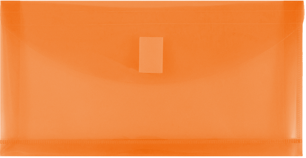Orange #10 Business with 1" Expansion Plastic Envelopes (5 1/4 x 10) with Hook and Loop Closure