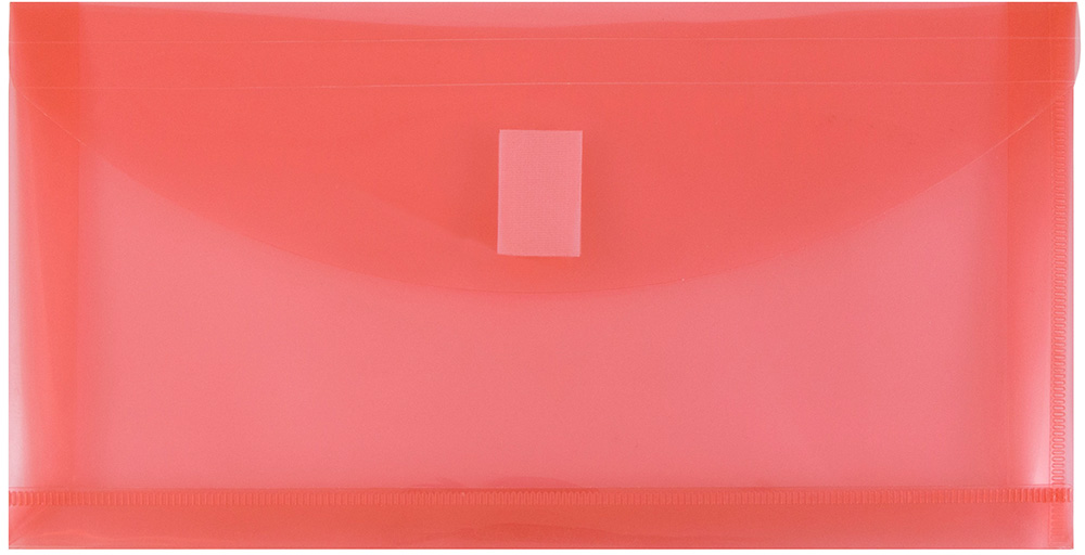 Red #10 Business with 1" Expansion Plastic Envelopes (5 1/4 x 10) with Hook and Loop Closure