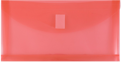 Red #10 Business with 1" Expansion Plastic Envelopes (5 1/4 x 10) with Hook and Loop Closure