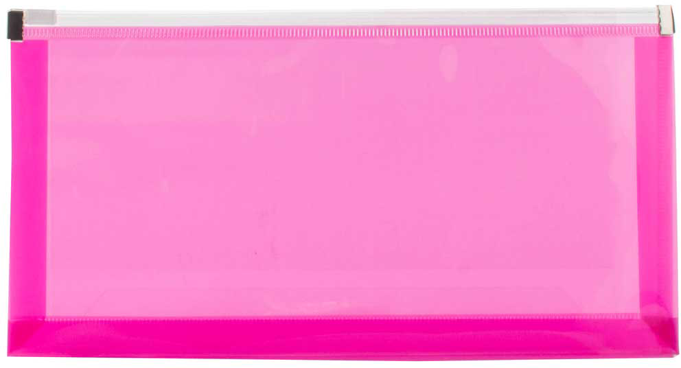 Fuchsia Pink #10 Business Plastic Envelopes (4 1/8 x 9 1/2) with Zip Closure