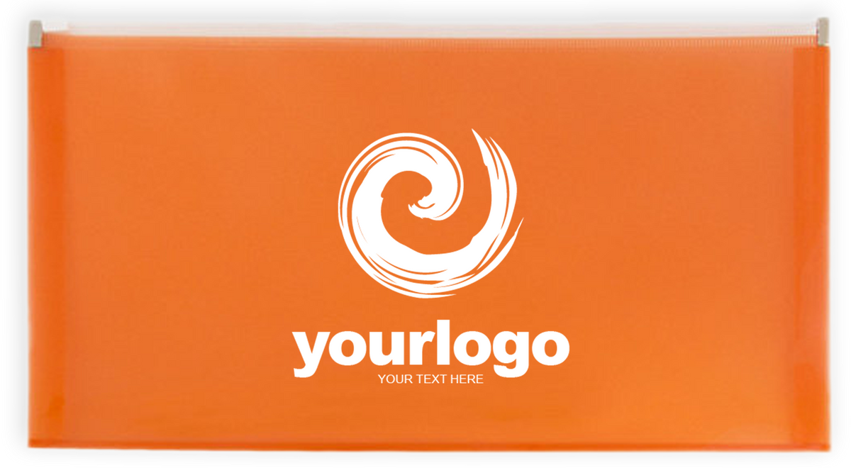 Bright Orange #10 Business Plastic Envelopes (4 1/8 x 9 1/2) with Zip Closure
