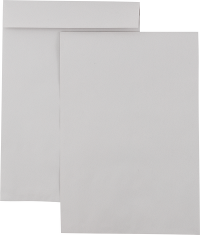 Gray Kraft 28lb 12 1/2 x 18 1/2 Open End Envelopes w/Peel & Seal