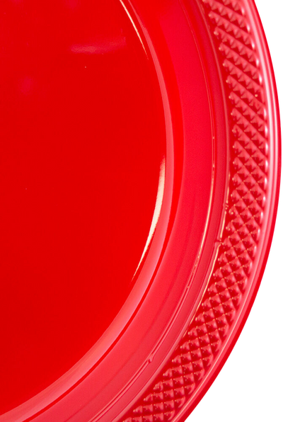 Red Medium Plastic Plates (9 Inch) - 20 Pack