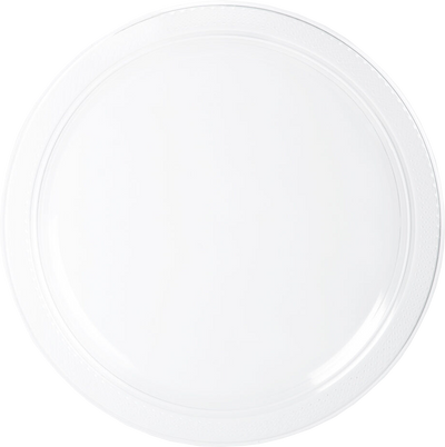 Clear Medium Plastic Plates (9 Inch) - 20 Pack