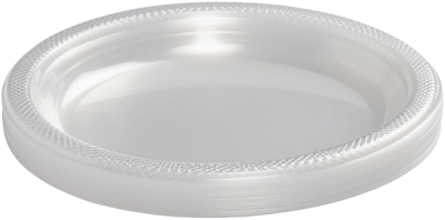 Clear Medium Plastic Plates (9 Inch) - 20 Pack