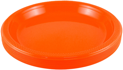 Orange Medium Plastic Plates (9 Inch) - 20 Pack