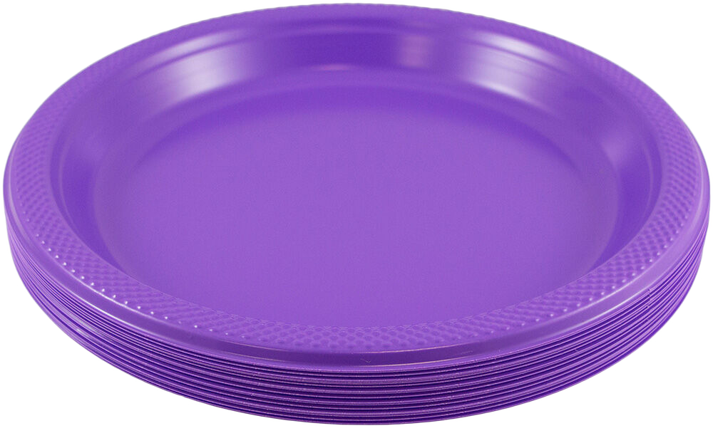 Purple Medium Plastic Plates (9 Inch) - 20 Pack