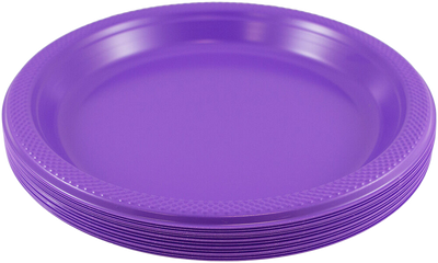 Purple Medium Plastic Plates (9 Inch) - 20 Pack