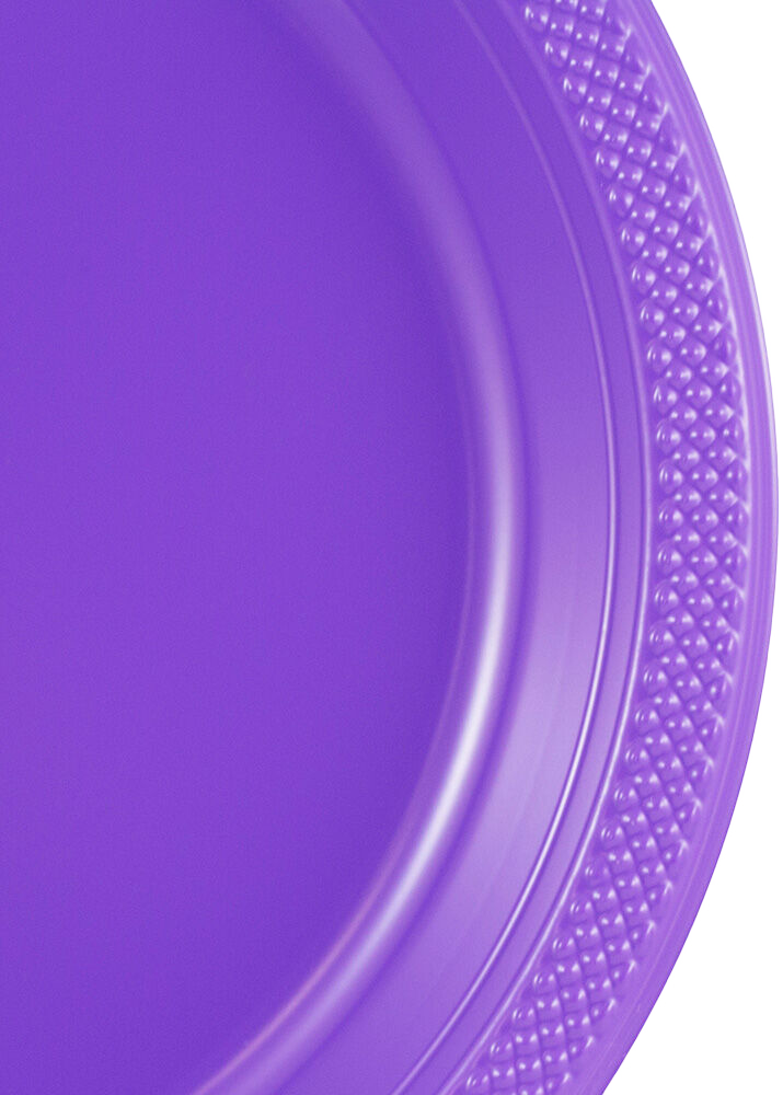 Purple Medium Plastic Plates (9 Inch) - 20 Pack