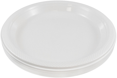 White Medium Plastic Plates (9 Inch) - 20 Pack
